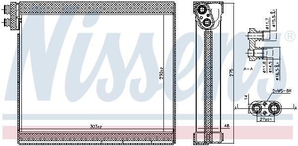 Evaporador de ar condicionado NISSENS ref. 92365