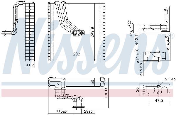 Evaporador de ar condicionado NISSENS ref. 92369
