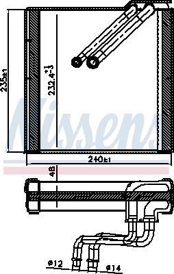 Evaporador, aire acondicionado NISSENS ref. 92371