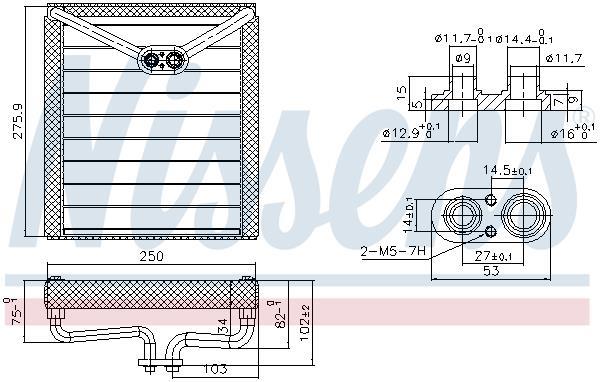 Evaporador de ar condicionado NISSENS ref. 92373