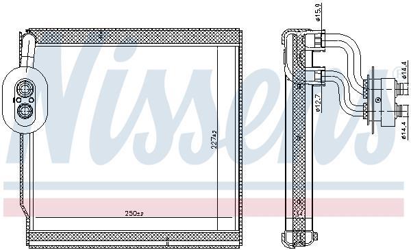 Evaporador de ar condicionado NISSENS ref. 92374