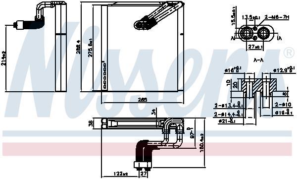 Evaporador de ar condicionado NISSENS ref. 92375