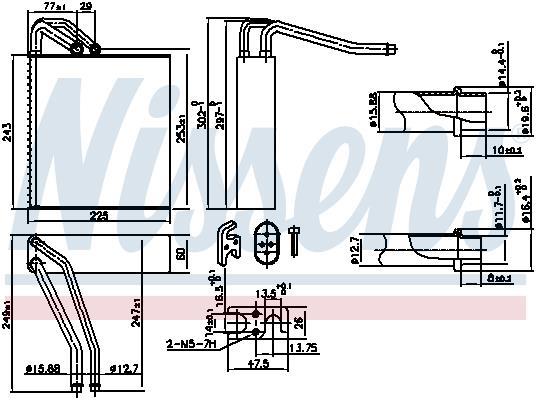 Evaporador de ar condicionado NISSENS ref. 92376