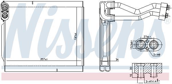 Evaporador de ar condicionado NISSENS ref. 92380