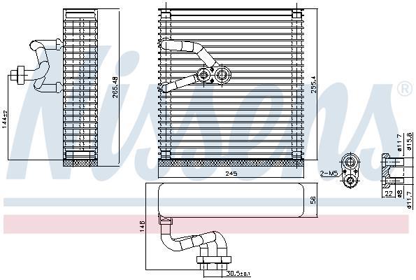 Evaporador de ar condicionado NISSENS ref. 92384