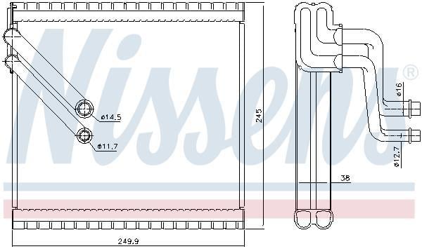 Evaporador de ar condicionado NISSENS ref. 92409
