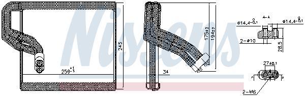 Evaporador de ar condicionado NISSENS ref. 92416