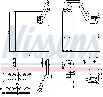 Evaporador de ar condicionado NISSENS ref. 92427