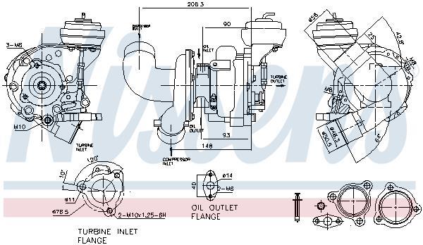 Turbocompresseur (Turbo) NISSENS ref. 93108