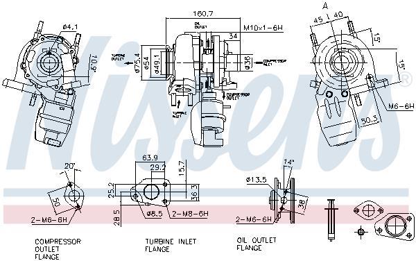 Turbocompresseur (Turbo) NISSENS ref. 93142
