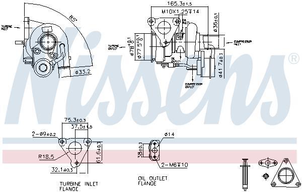 Turbocompresseur (Turbo) NISSENS 93262