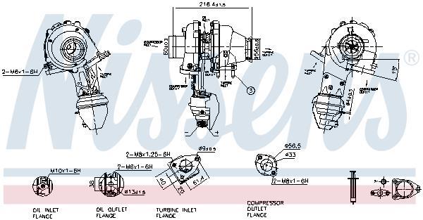 Turbocompresseur (Turbo) NISSENS ref. 93416