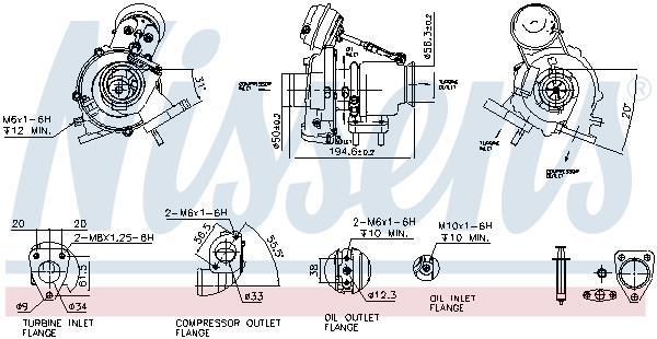 Turbocompresseur (Turbo) NISSENS ref. 93418