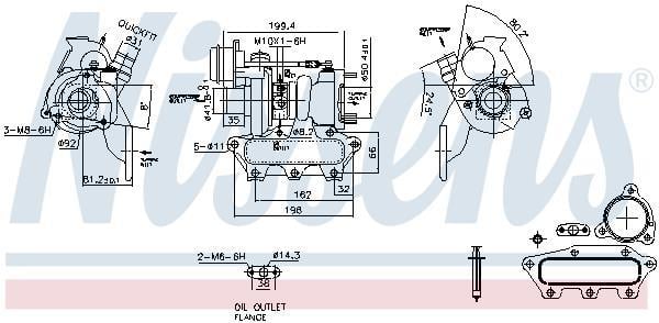 Turbocompresseur (Turbo) NISSENS ref. 93423