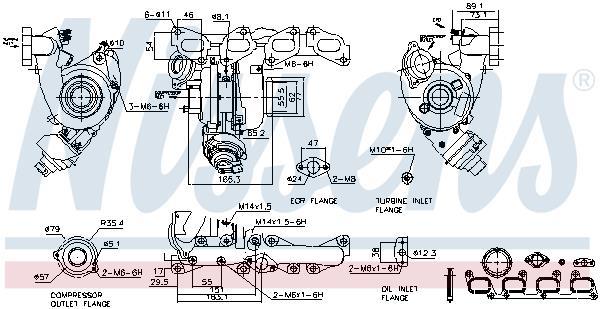 Turbocompresseur (Turbo) NISSENS ref. 93429