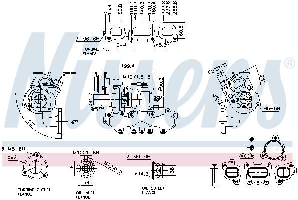 Turbocompresseur (Turbo) NISSENS ref. 93445