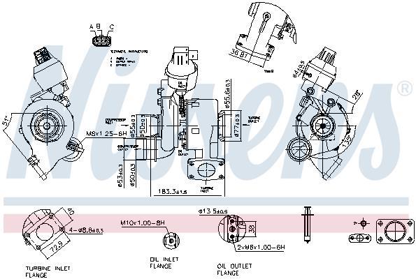 Turbocompresseur (Turbo) NISSENS ref. 93455