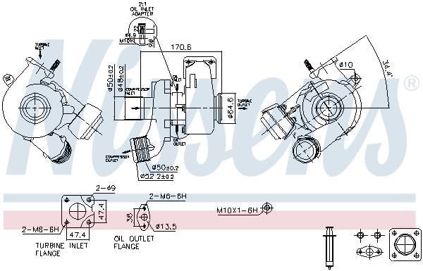 Turbocompresseur (Turbo) NISSENS ref. 93491