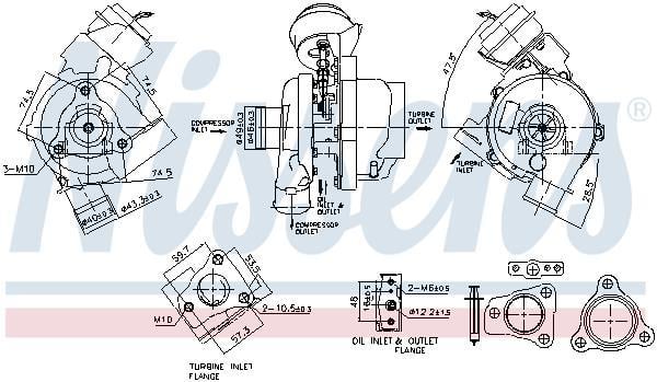 Turbocompresseur (Turbo) NISSENS ref. 93497