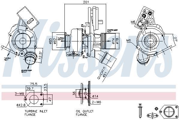 Turbocompresseur (Turbo) NISSENS ref. 93519