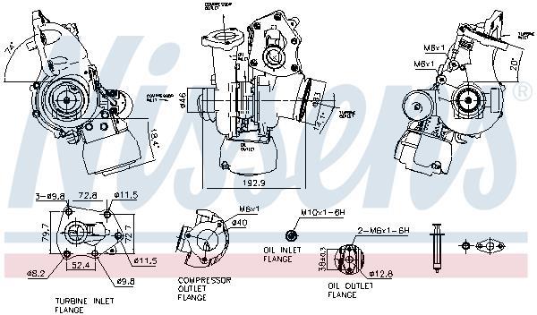 Turbocompresseur (Turbo) NISSENS ref. 93521