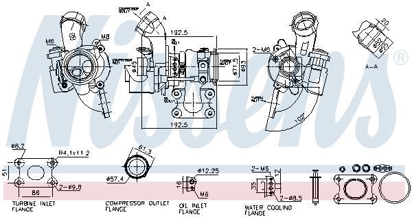 Turbocompresseur (Turbo) NISSENS ref. 93587