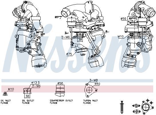 Turbocompresseur (Turbo) NISSENS ref. 93628