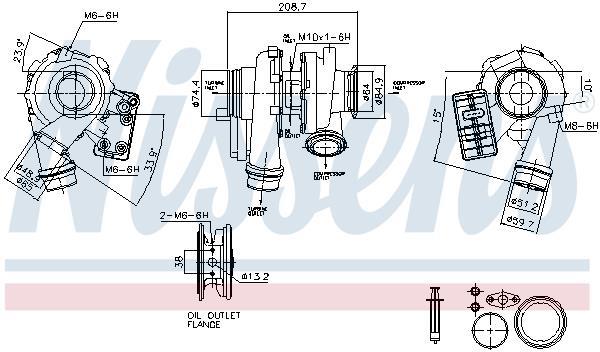 Turbocompressor NISSENS ref. 93880