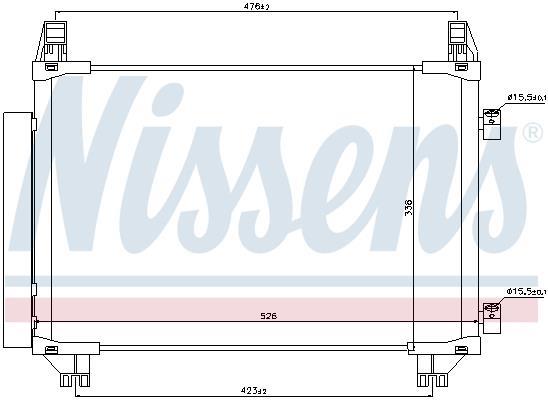 Condenseur, climatisation (Radiateur de climatisation) NISSENS ref. 940050