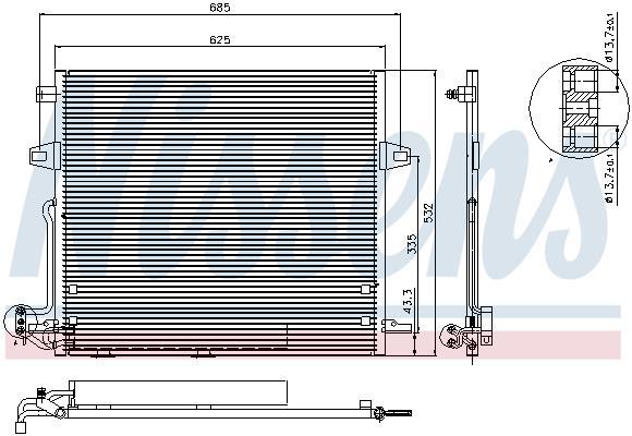 Condenseur, climatisation (Radiateur de climatisation) NISSENS 940066