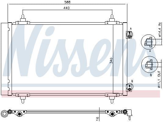 Condensador, aire acondicionado NISSENS ref. 940111