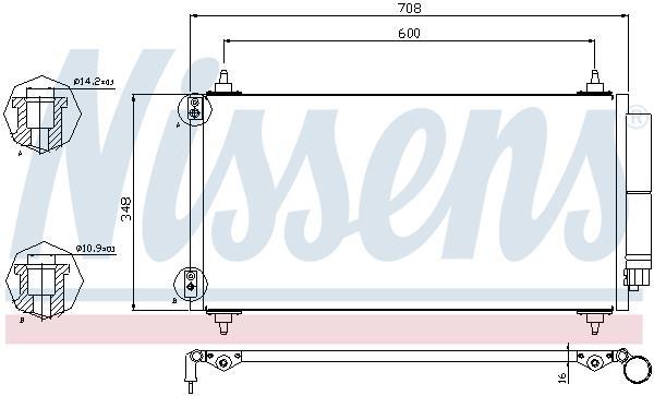 Condensador, aire acondicionado NISSENS ref. 940146