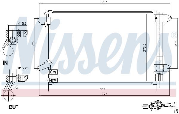 Condensador, aire acondicionado NISSENS ref. 940238