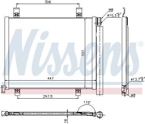 Condenseur, climatisation (Radiateur de climatisation) NISSENS ref. 940254