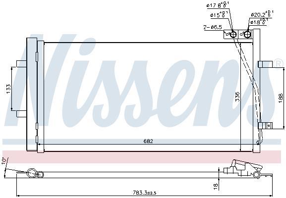 Condensador, aire acondicionado NISSENS ref. 940255