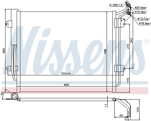 Condensador, aire acondicionado NISSENS ref. 940256