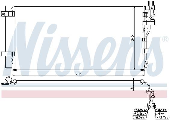 Condensador, aire acondicionado NISSENS ref. 940260