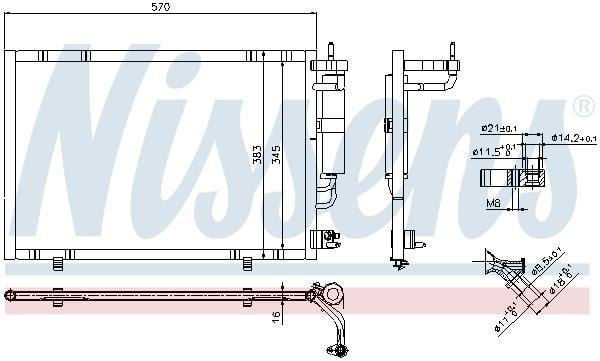 Condenseur, climatisation (Radiateur de climatisation) NISSENS ref. 940277