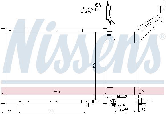 Condensador, aire acondicionado NISSENS ref. 940287