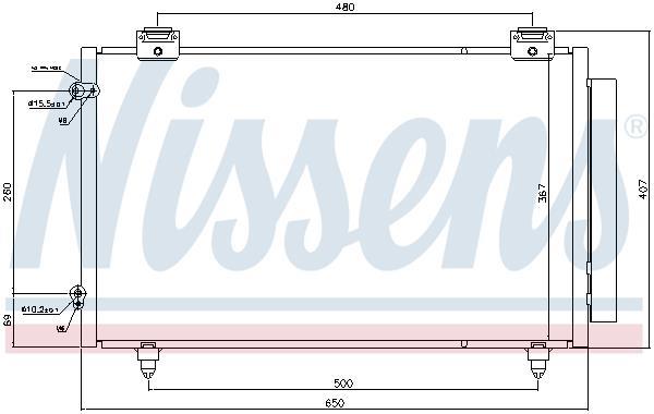 Condenseur, climatisation (Radiateur de climatisation) NISSENS 940299