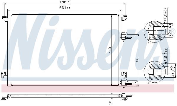 Condensador, aire acondicionado NISSENS ref. 940320
