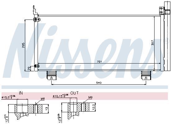 Condensador, aire acondicionado NISSENS ref. 940344