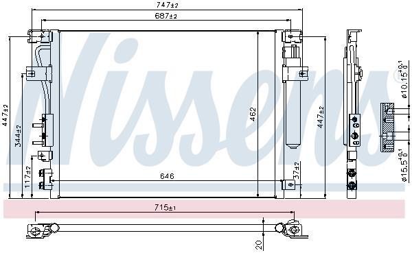 Condensador, aire acondicionado NISSENS ref. 940348