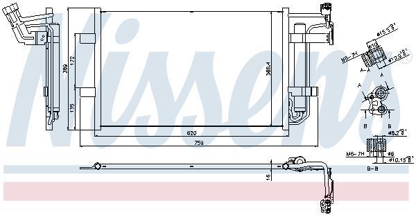 Condensador, aire acondicionado NISSENS ref. 940355