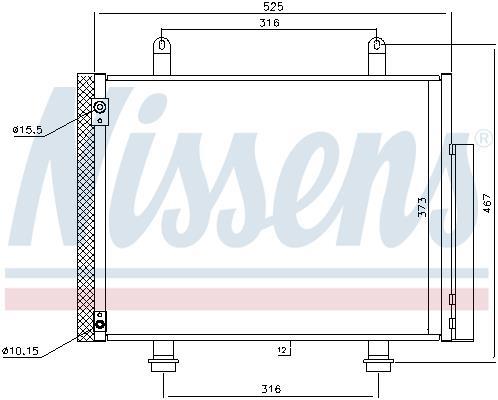 Condensador, aire acondicionado NISSENS ref. 940356