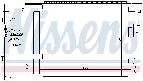 Condensador, aire acondicionado NISSENS ref. 940391