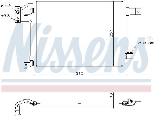 Condenseur, climatisation (Radiateur de climatisation) NISSENS ref. 940442