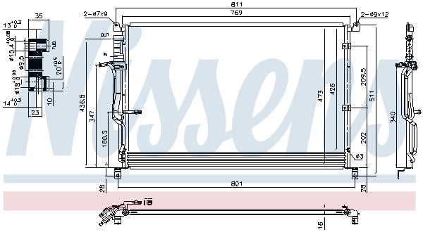Condenseur, climatisation (Radiateur de climatisation) NISSENS 940451