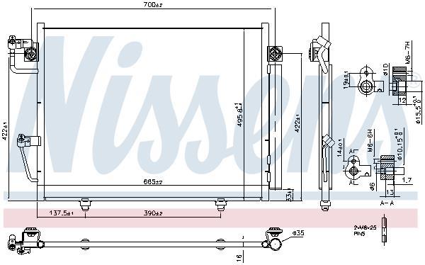 Condenseur, climatisation (Radiateur de climatisation) NISSENS ref. 940473