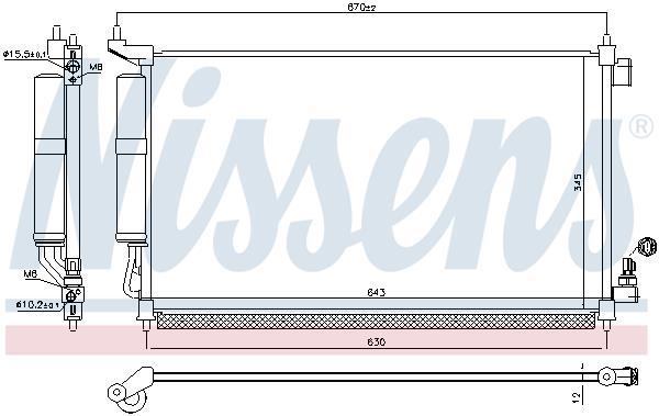 Condenseur, climatisation (Radiateur de climatisation) NISSENS ref. 940476